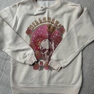 Billabong Off-White Skull Graphic Crewneck Sweater